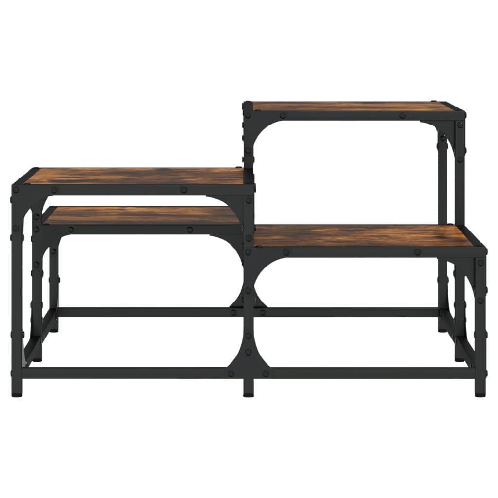 Salongbord røkt eik 68x68x40 cm konstruert tre