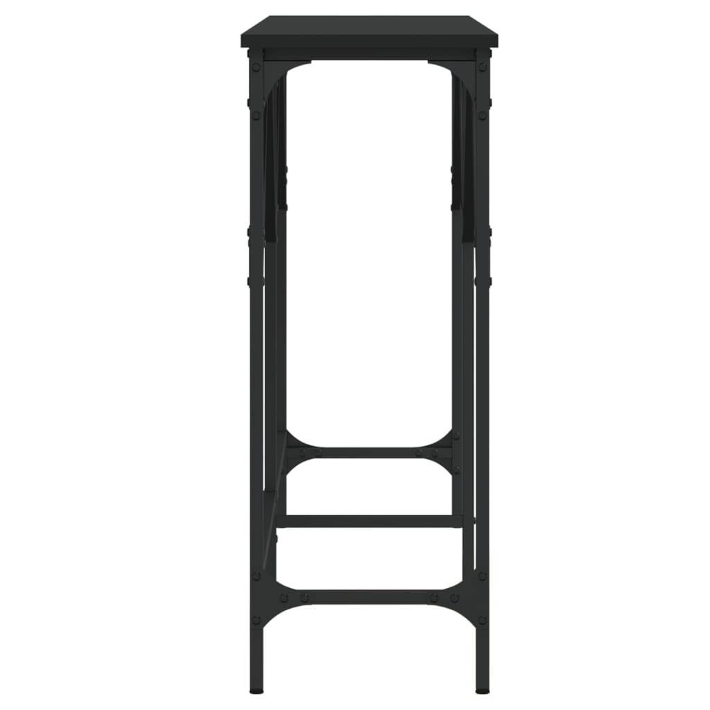 Konsollbord svart 140x29x75 cm konstruert tre