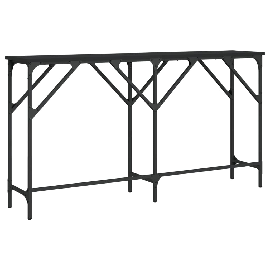 Konsollbord svart 140x29x75 cm konstruert tre