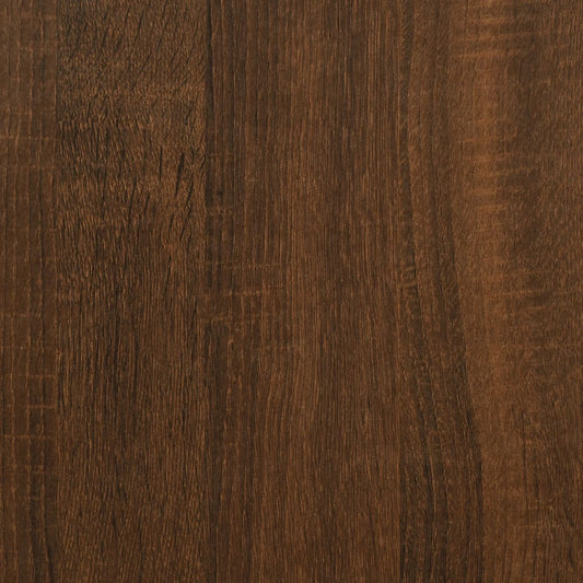 Konsollbord med hyller brun eik 100x35x75 cm