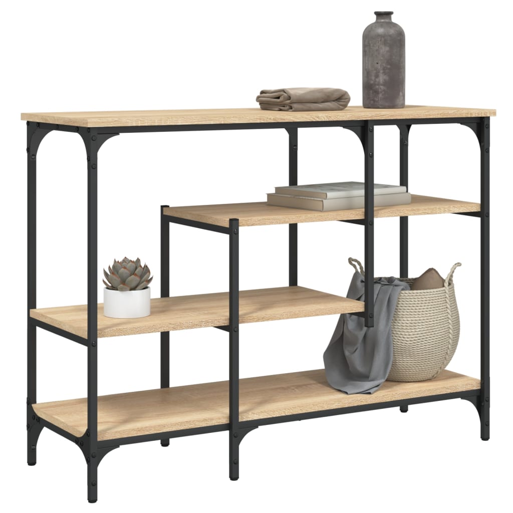 Konsollbord med hyller sonoma eik 100x35x75 cm