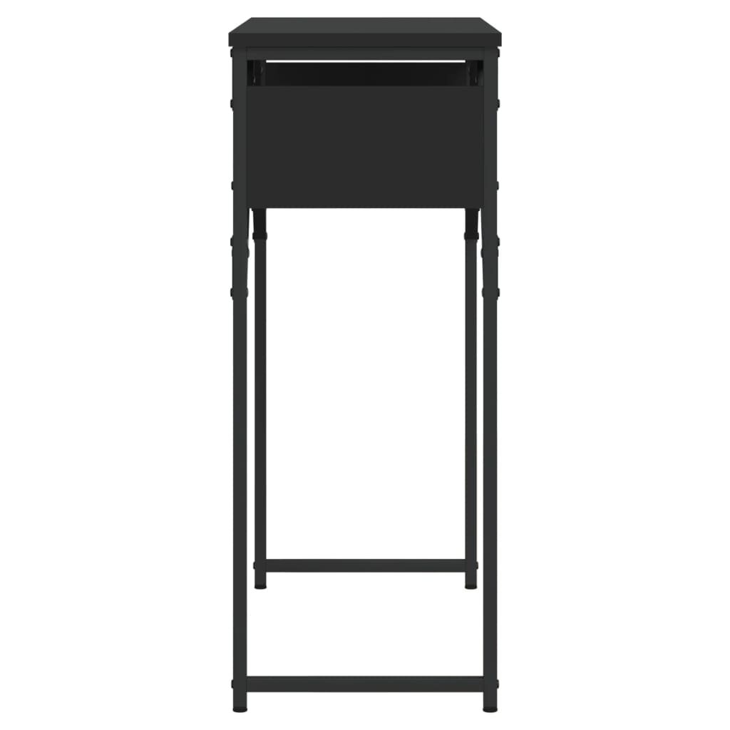 Konsollbord med hylle svart 75x30x75 cm konstruert tre