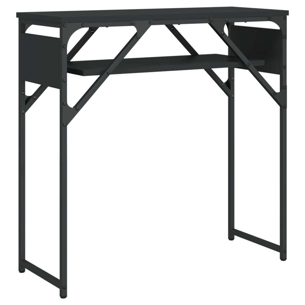 Konsollbord med hylle svart 75x30x75 cm konstruert tre