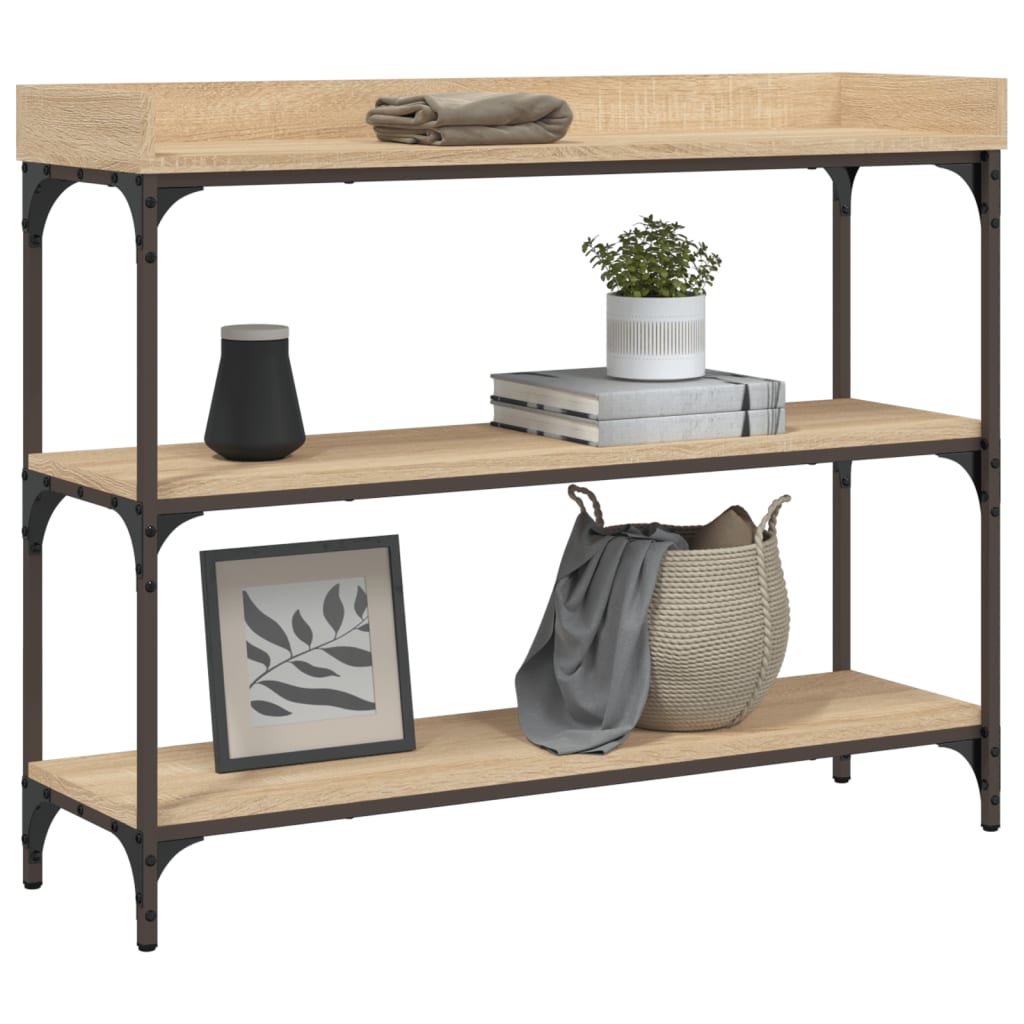 Konsollbord med hyller sonoma eik 100x30x80 cm