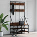 Klesstativ med skooppbevaring brun eik 100x40x184 cm