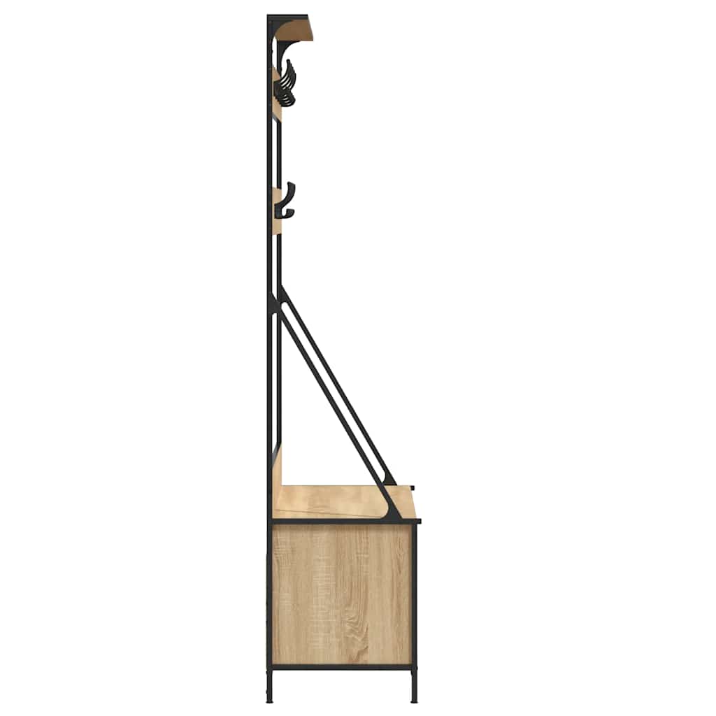 Klesstativ med skooppbevaring sonoma eik 100x41x184 cm