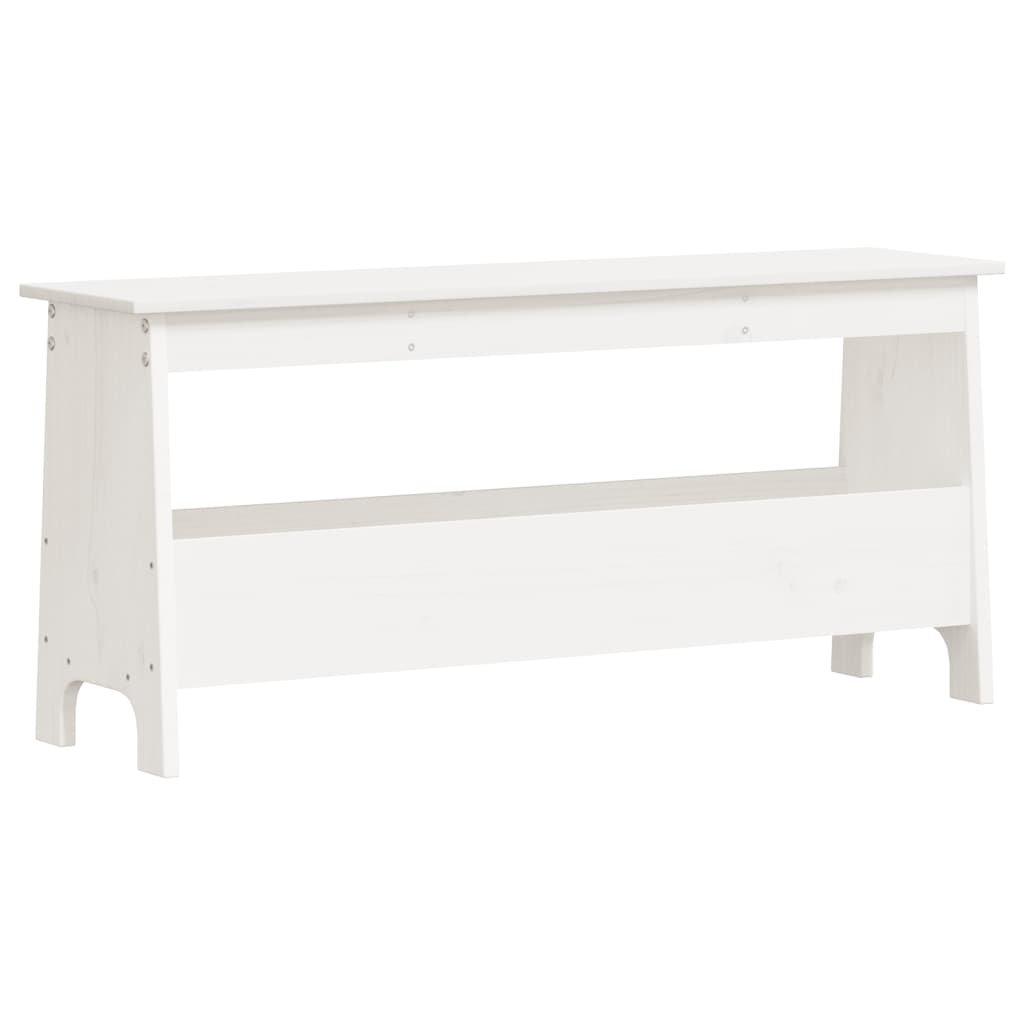 Gangbenk hvit 100x28x45 cm heltre furu