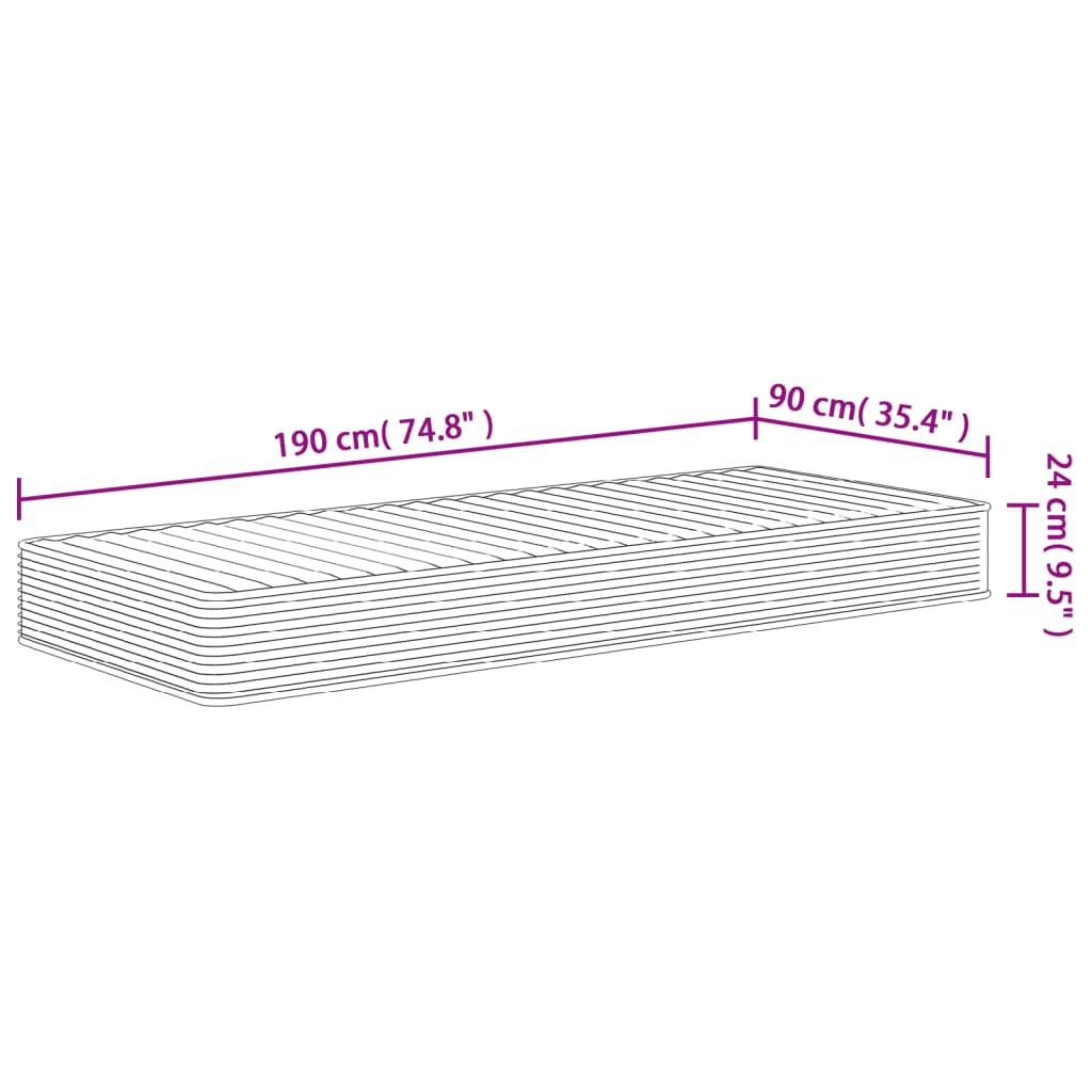 Skummadrass middels myk 90x190 cm