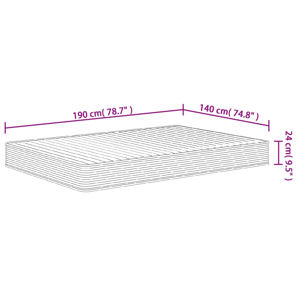 Skummadrass middels myk 140x190 cm