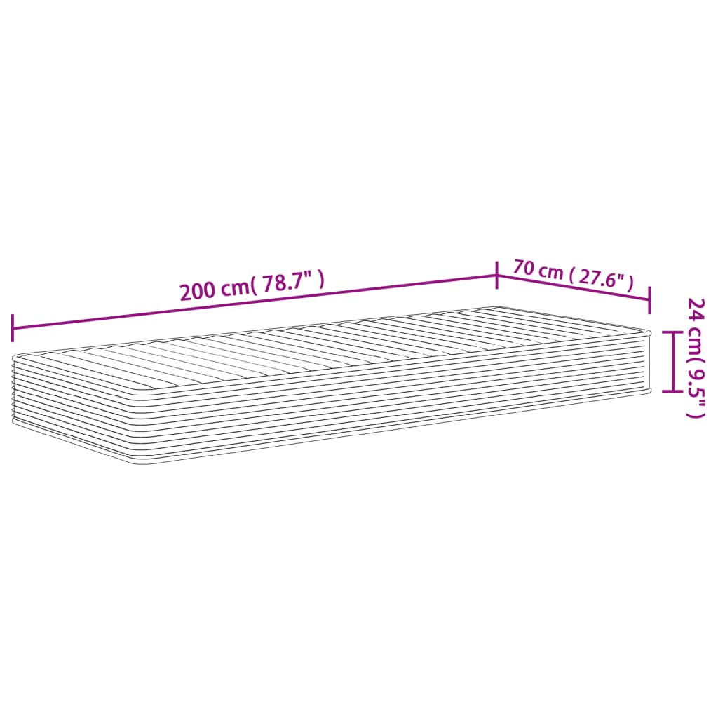 Skummadrass middels myk 70x200 cm