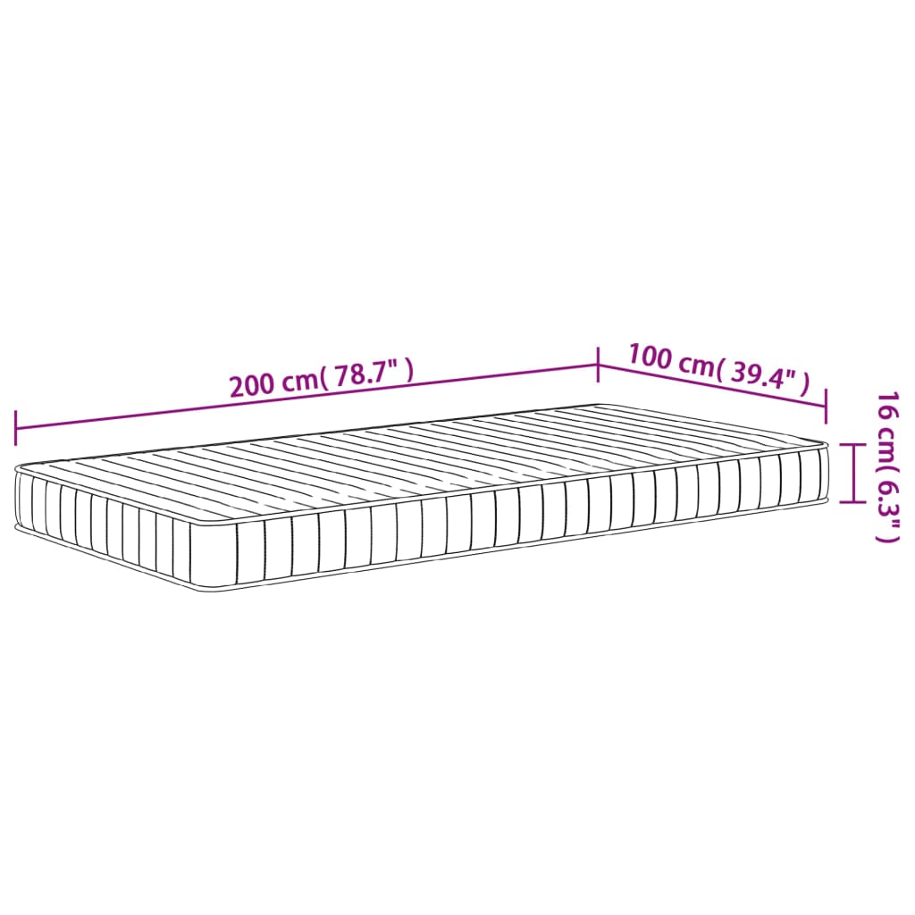 Skummadrass middels myk 100x200 cm