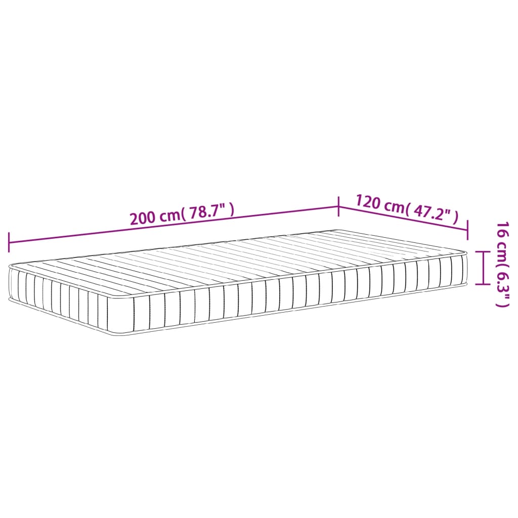 Skummadrass middels myk 120x200 cm