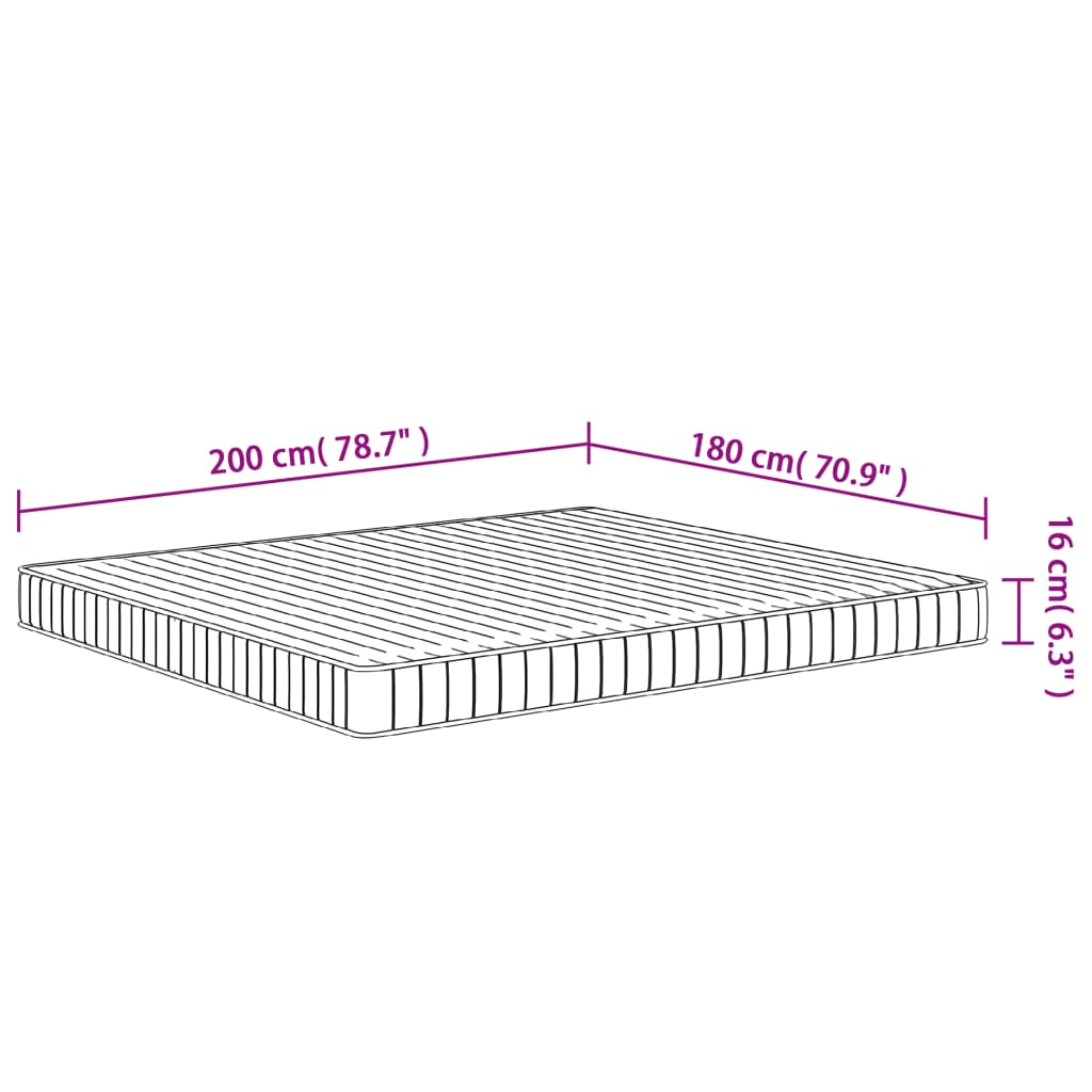 Skummadrass middels myk 180x200 cm