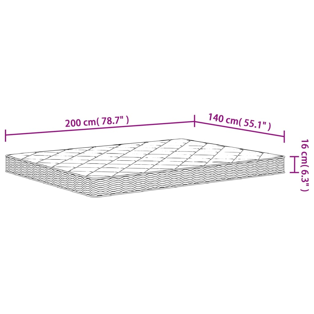 Skummadrass middels myk 140x200 cm