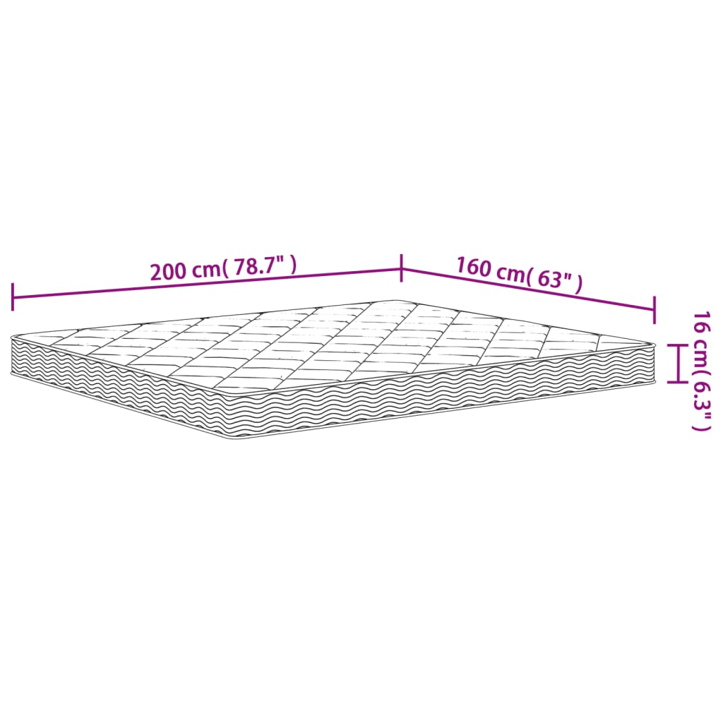 Skummadrass middels myk 160x200 cm