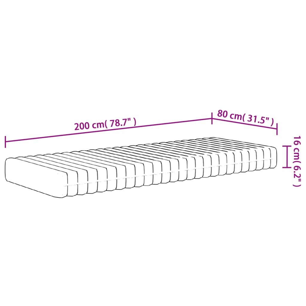Skummadrass middels myk 80x200 cm