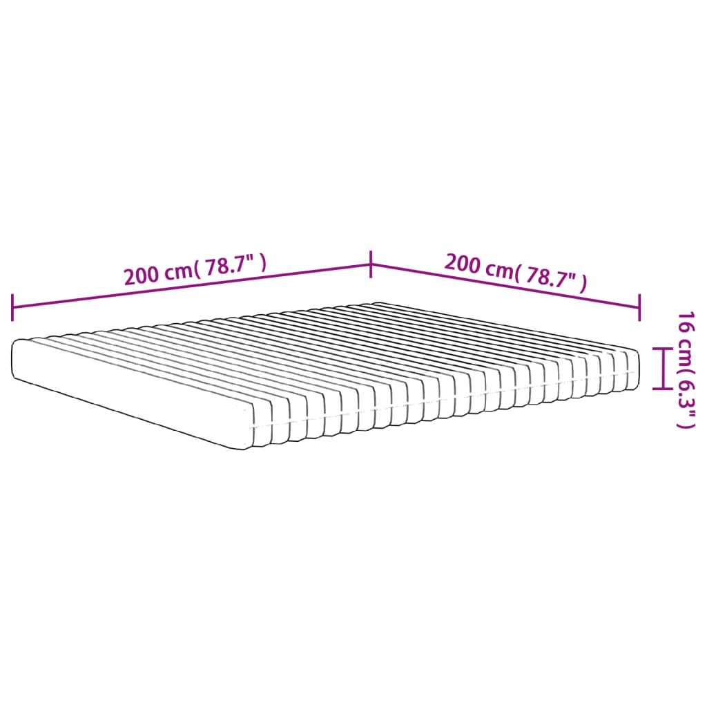 Skummadrass middels myk 200x200 cm