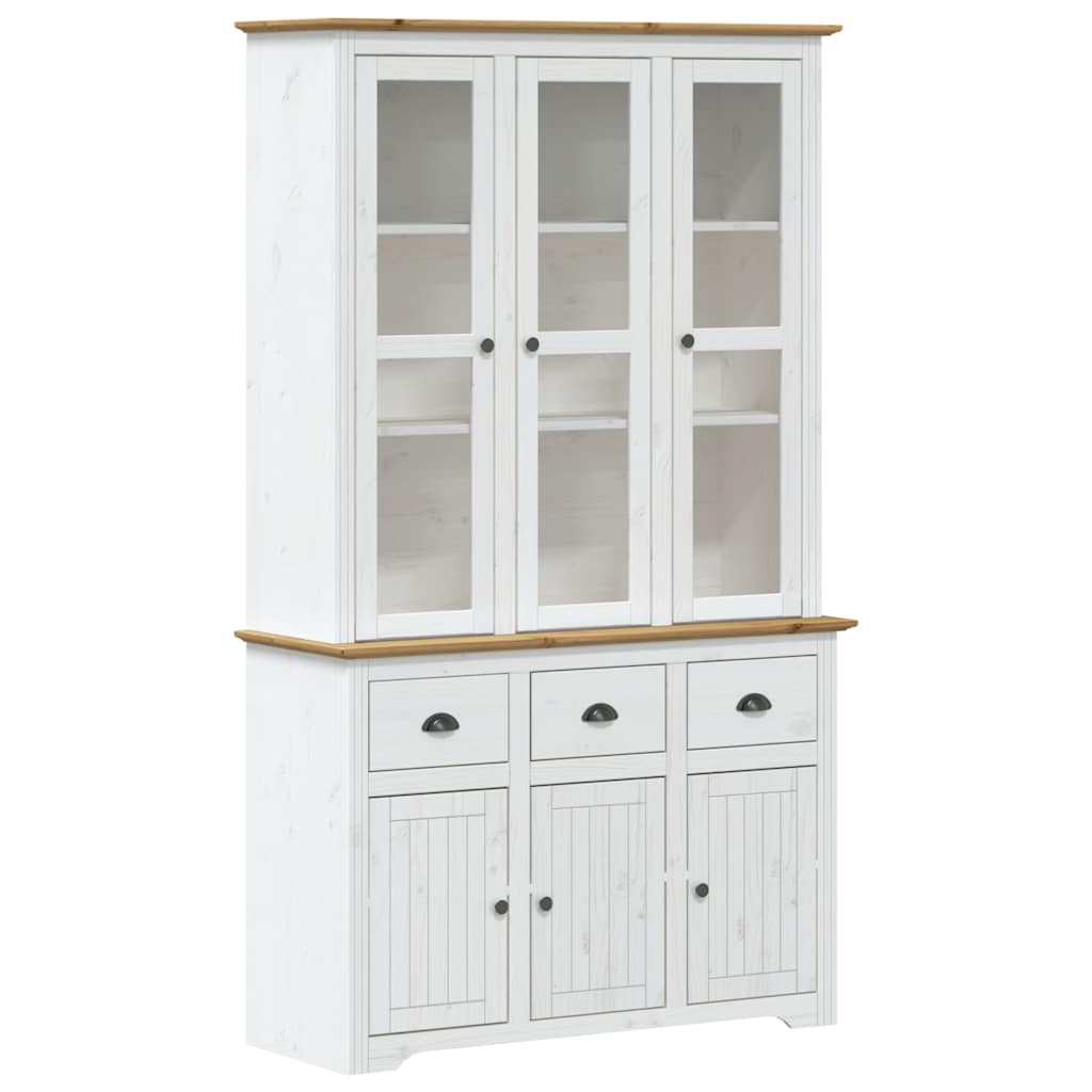 Highboard BODO hvit og brun 115,5x43x200,5 cm cm heltre furu vidaXL