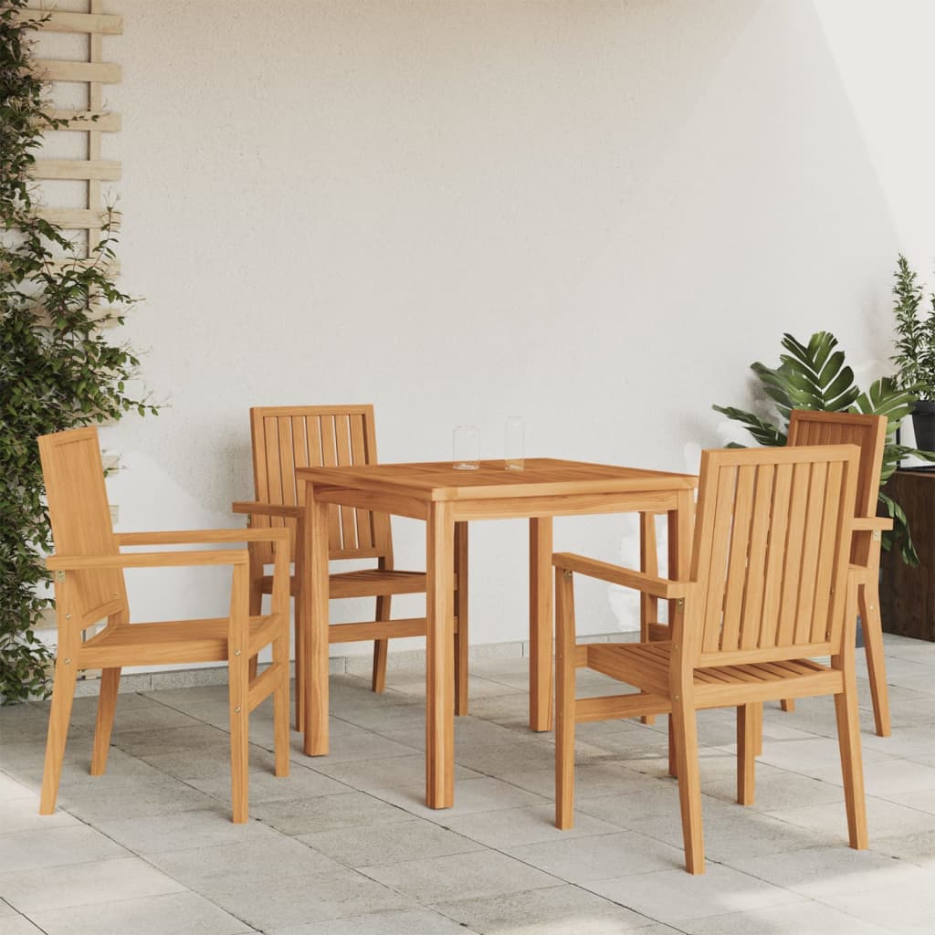 Stablebare hagestoler 4 stk 56,5x57,5x91 cm heltre teak