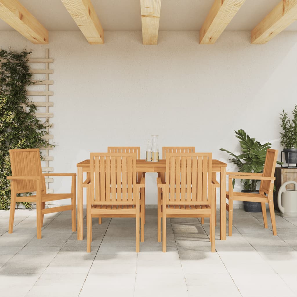 Stablebare hagestoler 6 stk 56,5x57,5x91 cm heltre teak