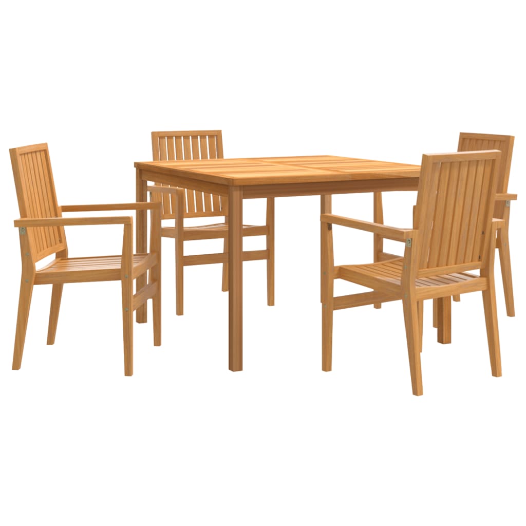 Hagespisegruppe 5 deler heltre teak vidaXL