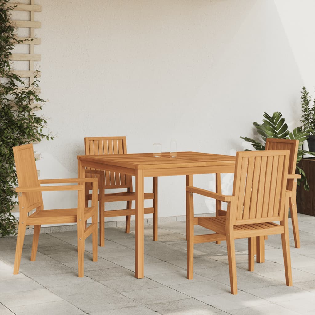 Hagespisegruppe 5 deler heltre teak vidaXL