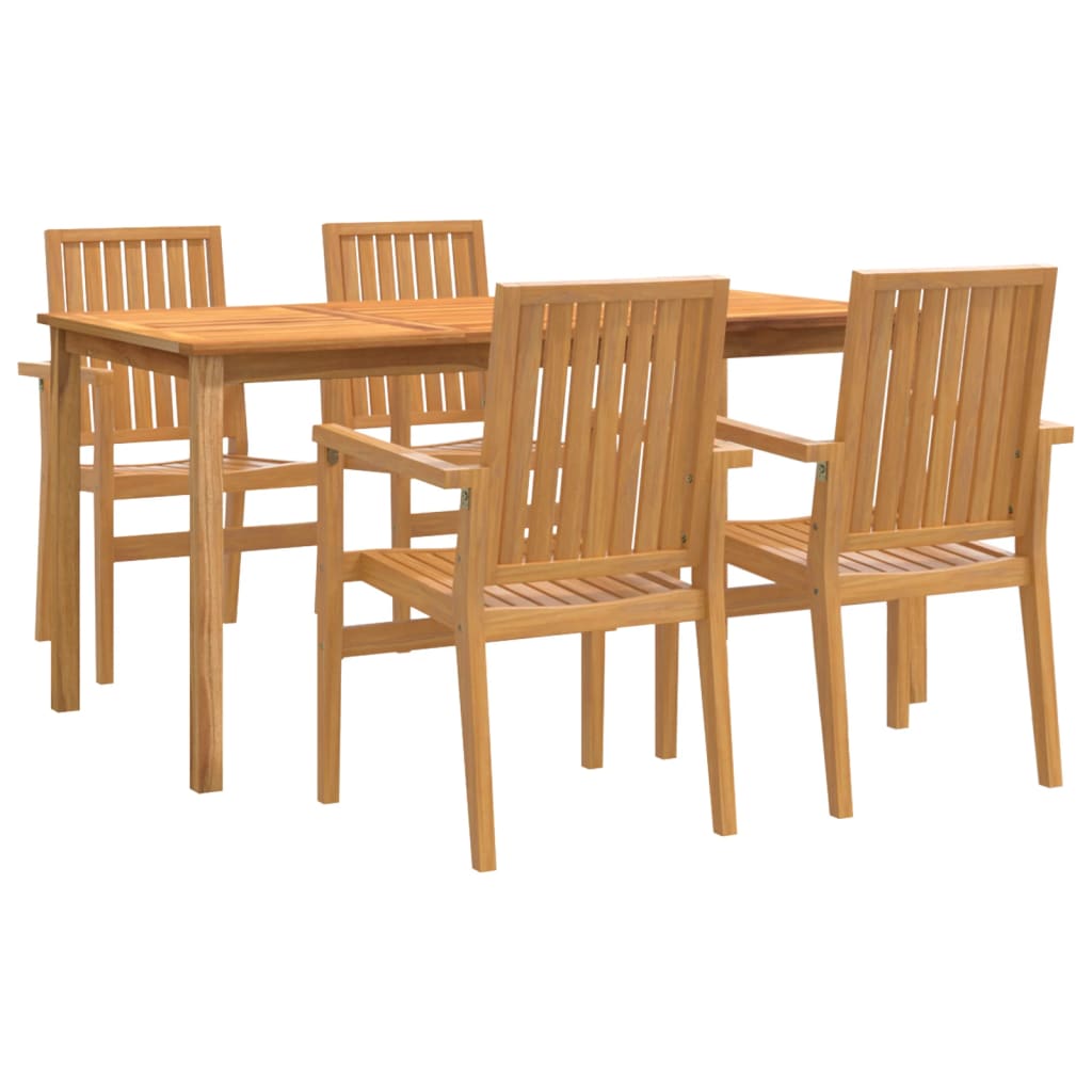 Hagespisegruppe 5 deler heltre teak vidaXL