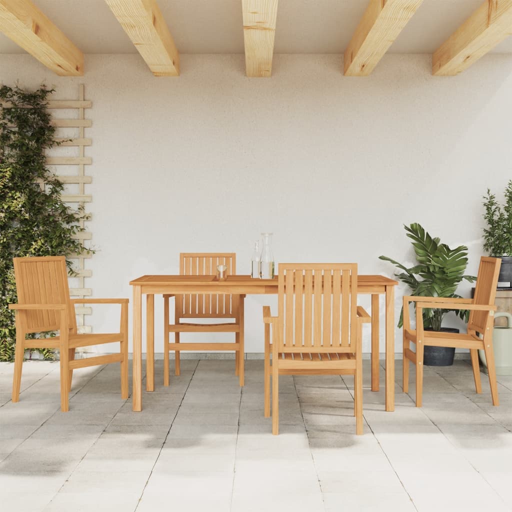 Hagespisegruppe 5 deler heltre teak vidaXL
