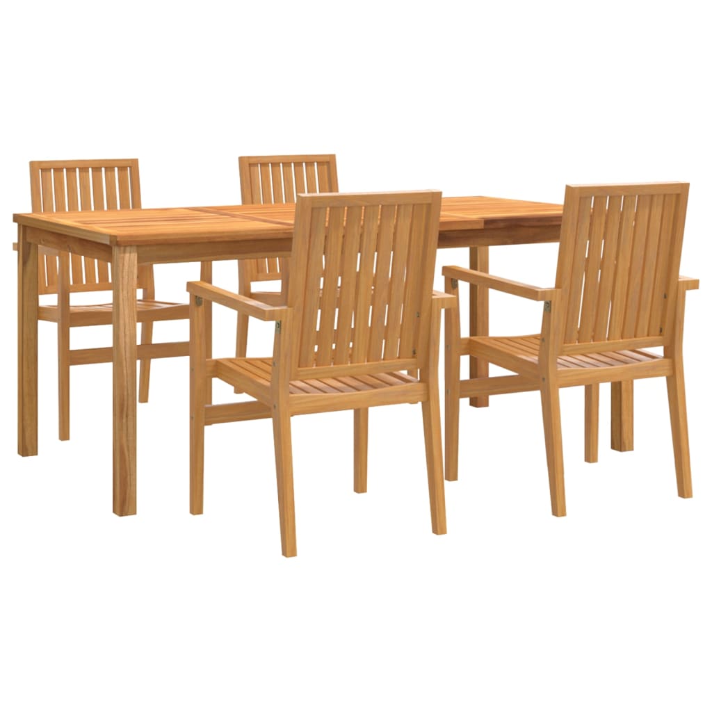 Hagespisegruppe 5 deler heltre teak vidaXL