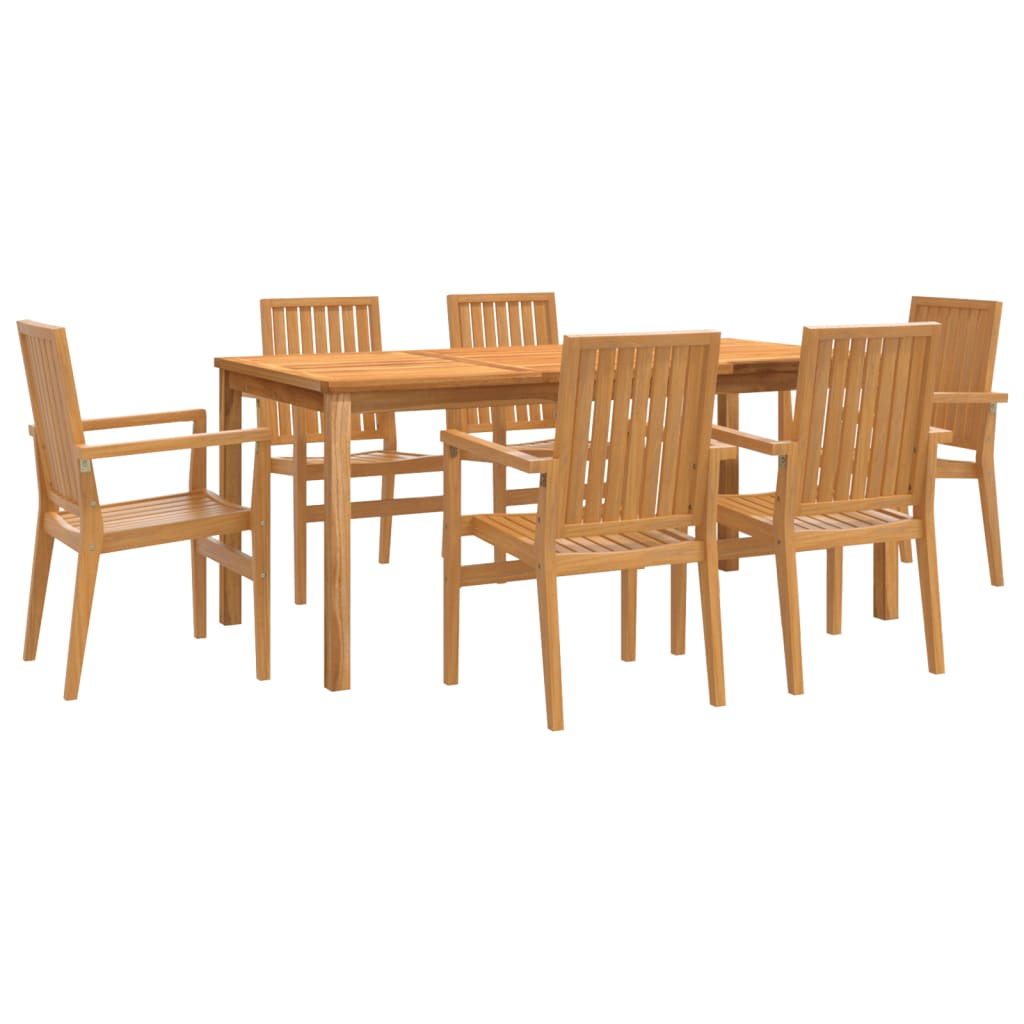 Utendørs spisestue 7 deler heltre teak vidaXL