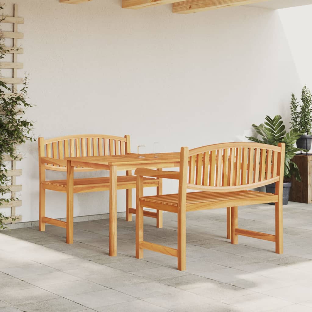 Hagespisegruppe 3 deler heltre teak vidaXL