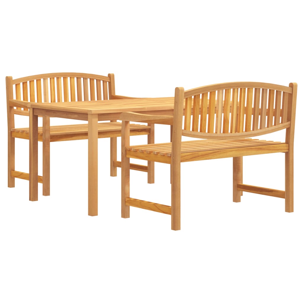 Hagespisegruppe 3 deler heltre teak vidaXL
