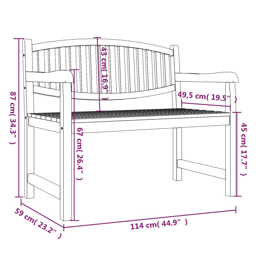 Hagespisegruppe 3 deler heltre teak vidaXL