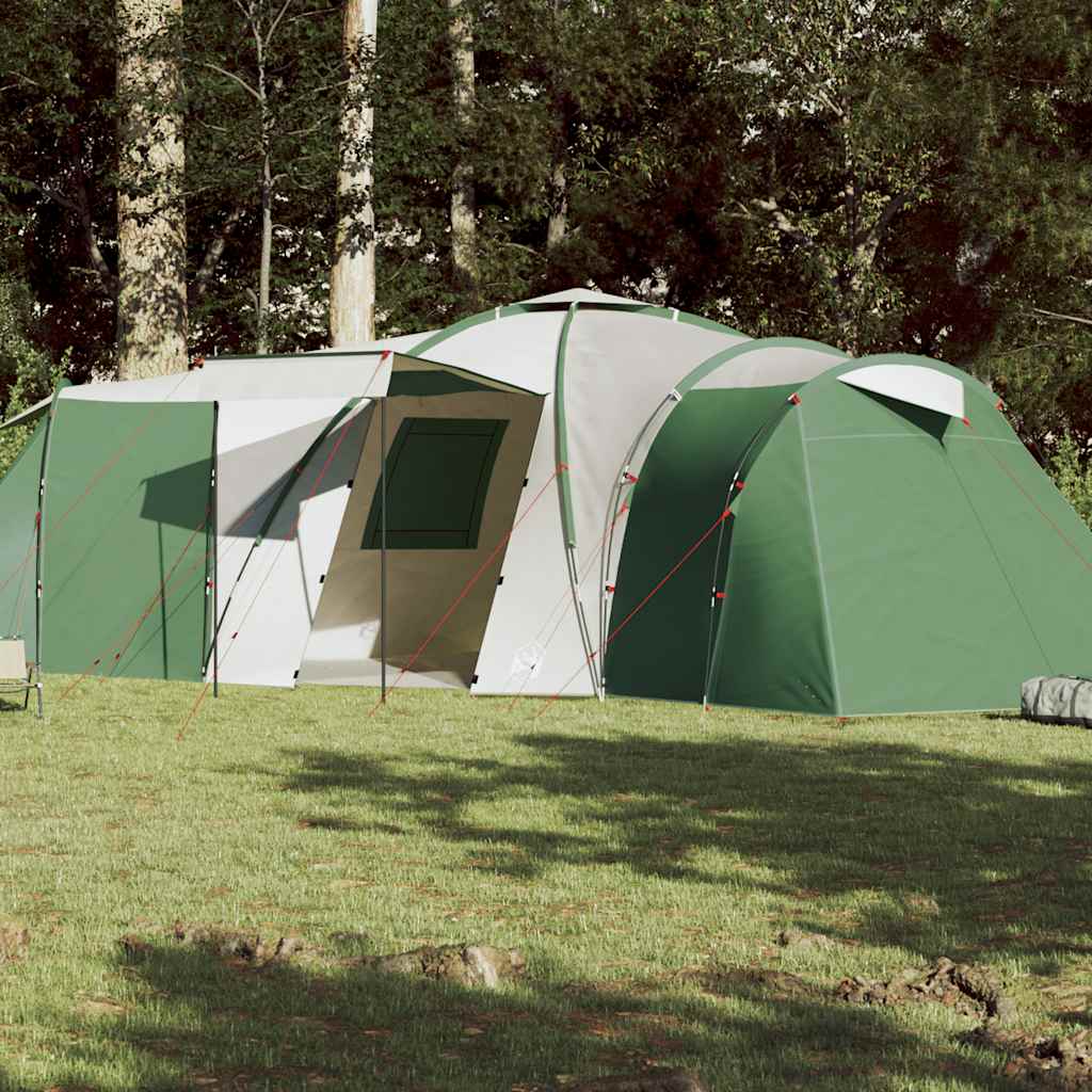 Kuppeltelt for camping 12 personer grønn vanntett vidaXL