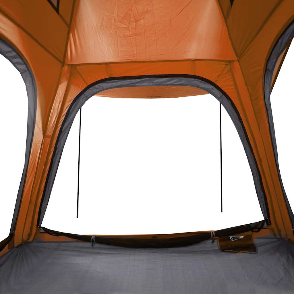 Campingtelt 4 personer grå og oransje hurtigutløser vanntett
