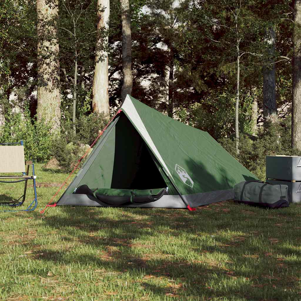 Campingtelt 2 personer grønn vanntett vidaXL