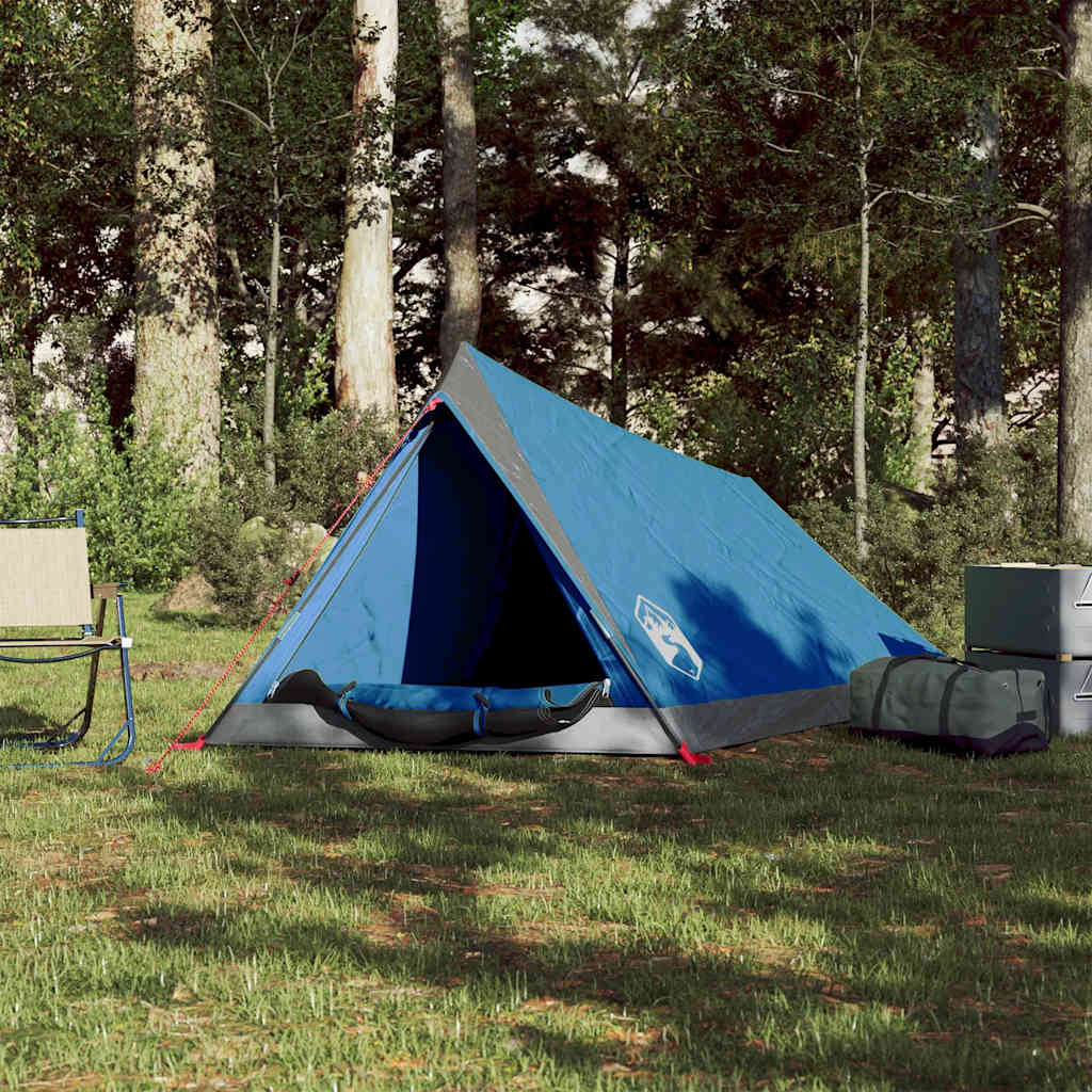 Campingtelt 2 personer blå vanntett vidaXL