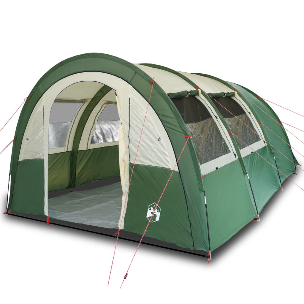 Tunneltelt for camping 4 personer grønn vanntett