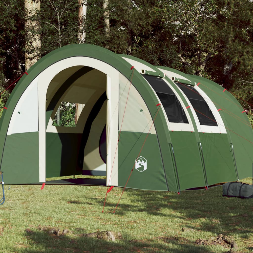 Tunneltelt for camping 4 personer grønn vanntett