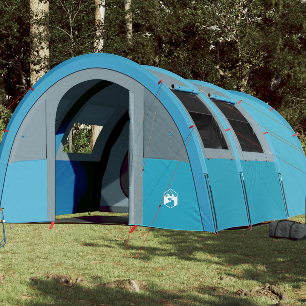 Tunneltelt for camping 4 personer blå vanntett