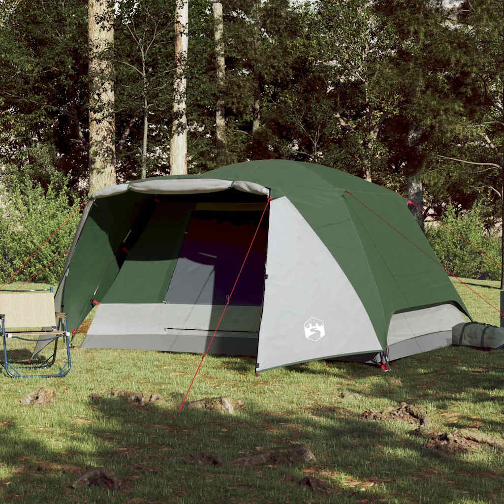 Campingtelt med veranda 4 personer grønn vanntett vidaXL