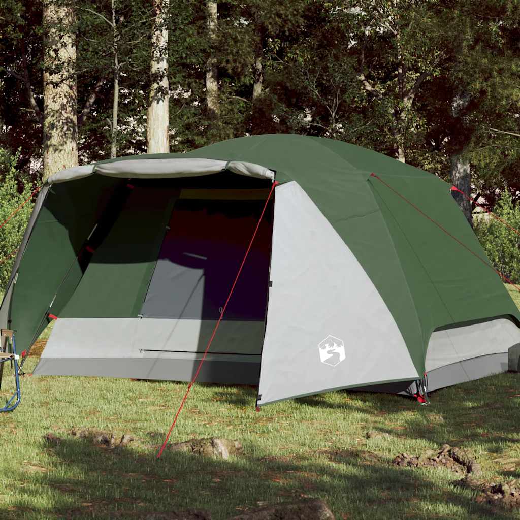 Campingtelt med veranda 4 personer grønn vanntett vidaXL
