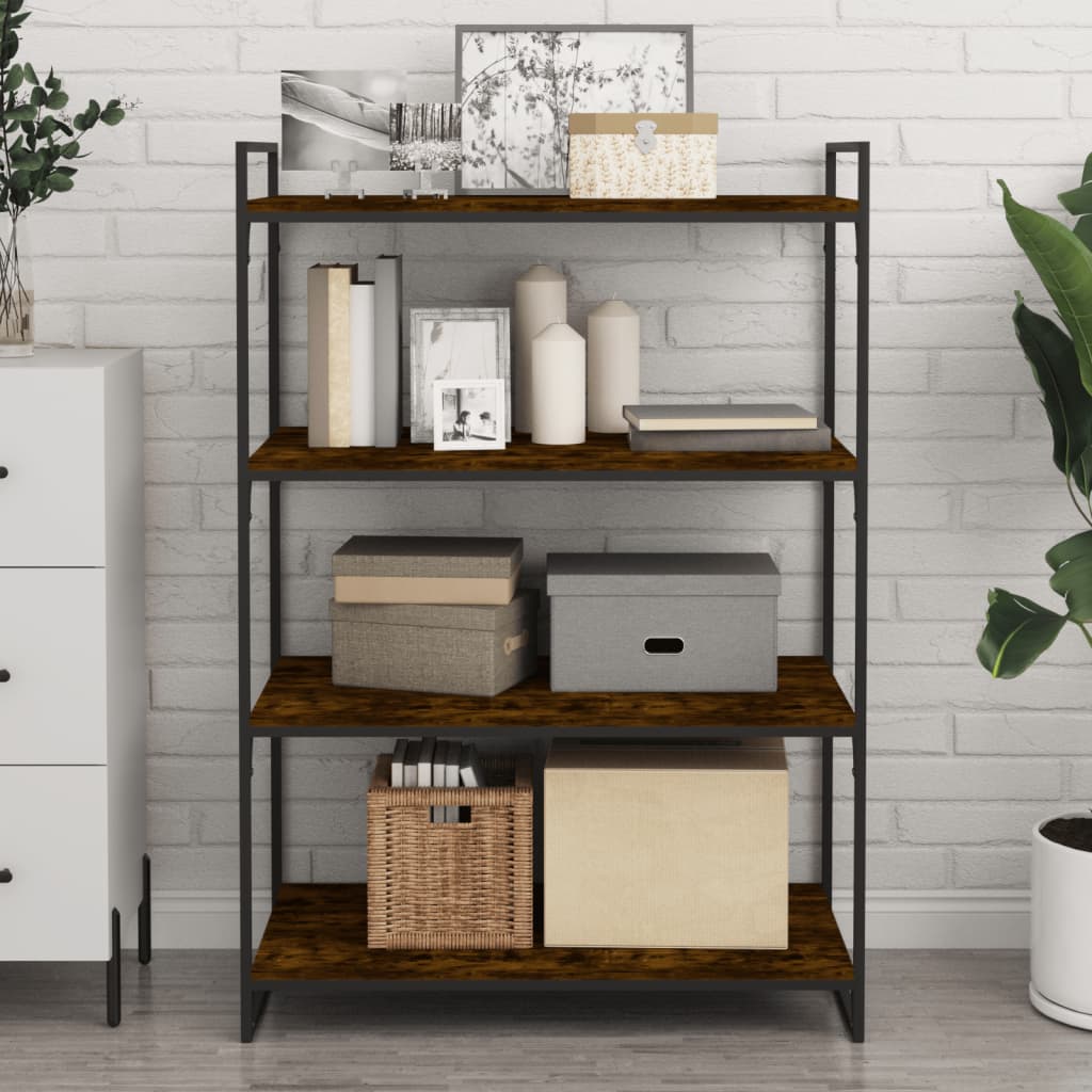 Vegghyller 4 stk røkt eik 80x40x1,5 cm konstruert tre