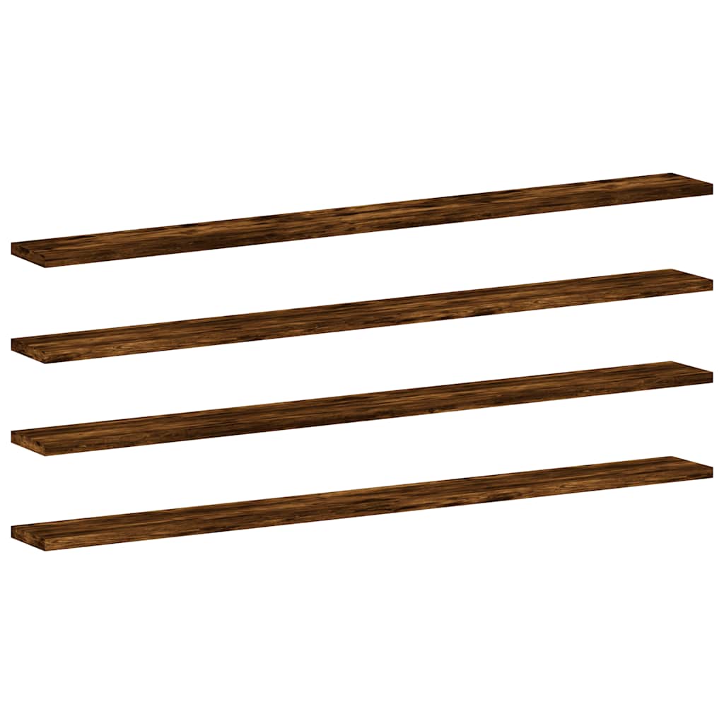 Vegghyller 4 stk røkt eik 100x10x1,5 cm konstruert tre