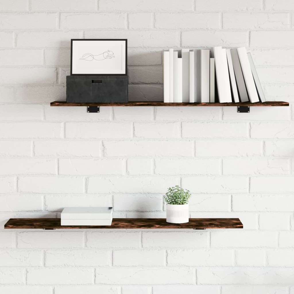 Vegghyller 4 stk røkt eik 100x20x1,5 cm konstruert tre