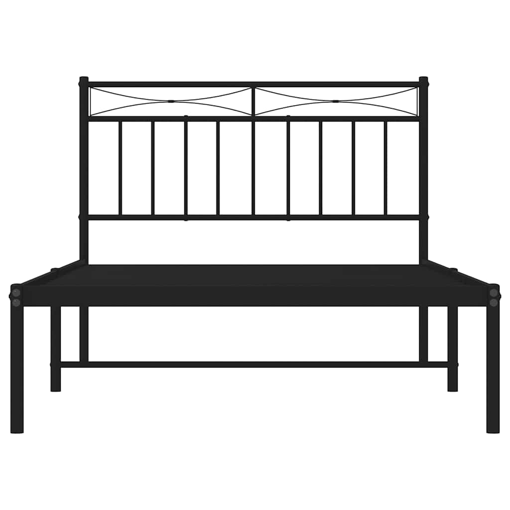 Sengeramme i metall med hodegavl svart 100x200 cm vidaXL