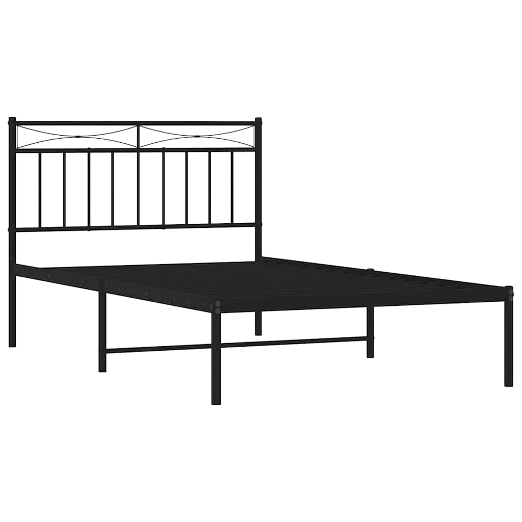 Sengeramme i metall med hodegavl svart 100x200 cm vidaXL