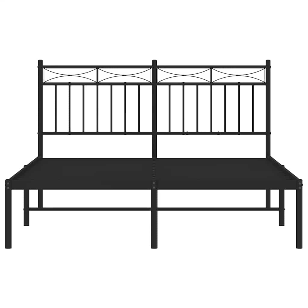Sengeramme i metall med hodegavl svart 135x190 cm