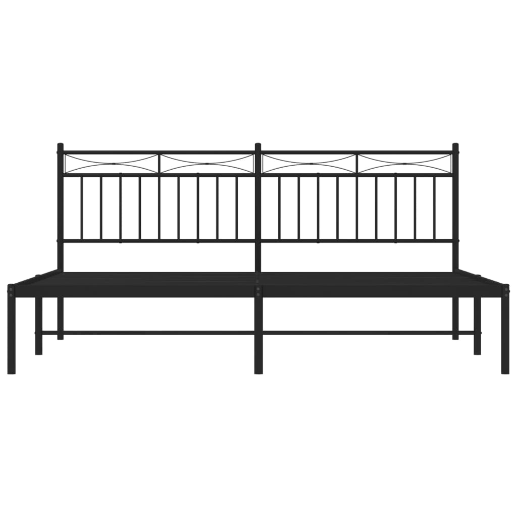 Sengeramme i metall med sengegavl svart 180x200 cm vidaXL