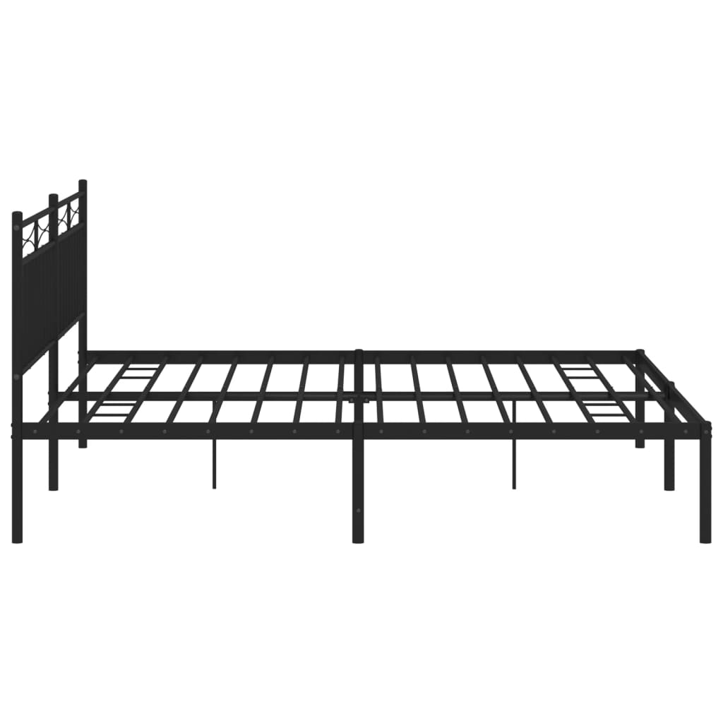 Sengeramme i metall med sengegavl svart 180x200 cm vidaXL